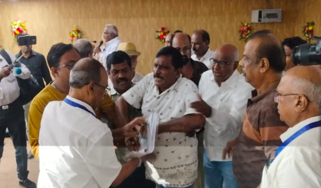 Uproar at the Andhra Association's Annual General Meeting.