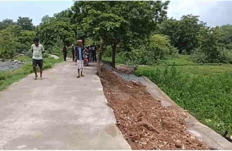 Guard wall being constructed using MLA funds collapses in the first rain.