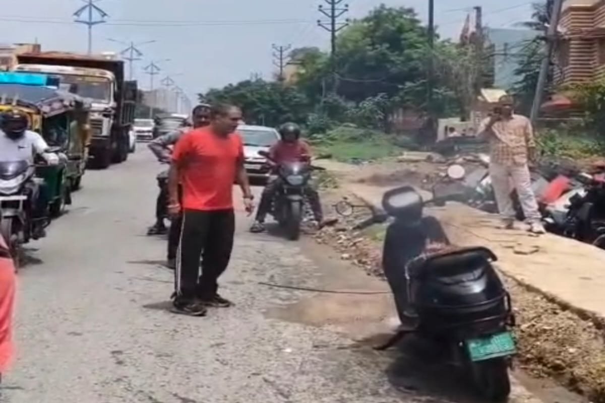 Outrage erupts; bike set on fire right in front of the showroom