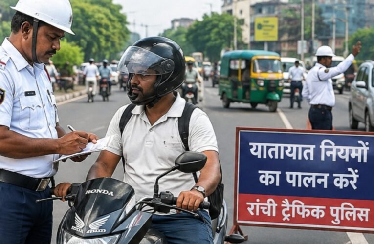 Major crackdown by Ranchi Traffic Police in July; over 1.20 lakh challans issued.