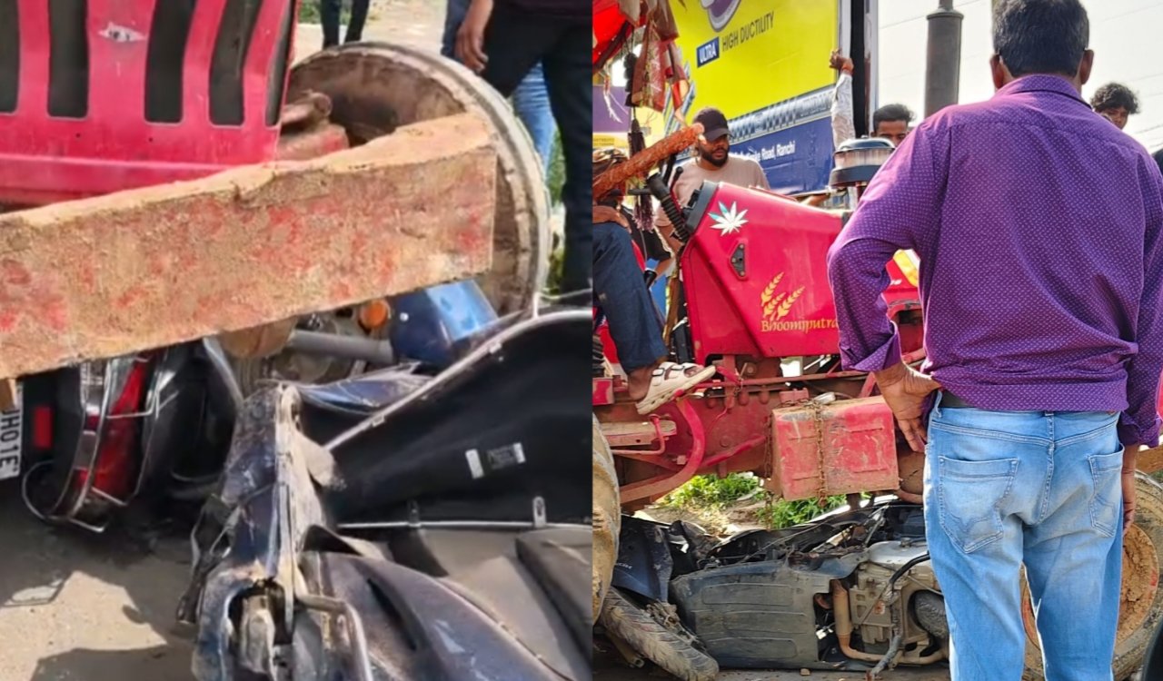 Havoc caused by a speeding, out-of-control tractor on Kanke Road; it rammed into several vehicles, and the driver fled the scene.