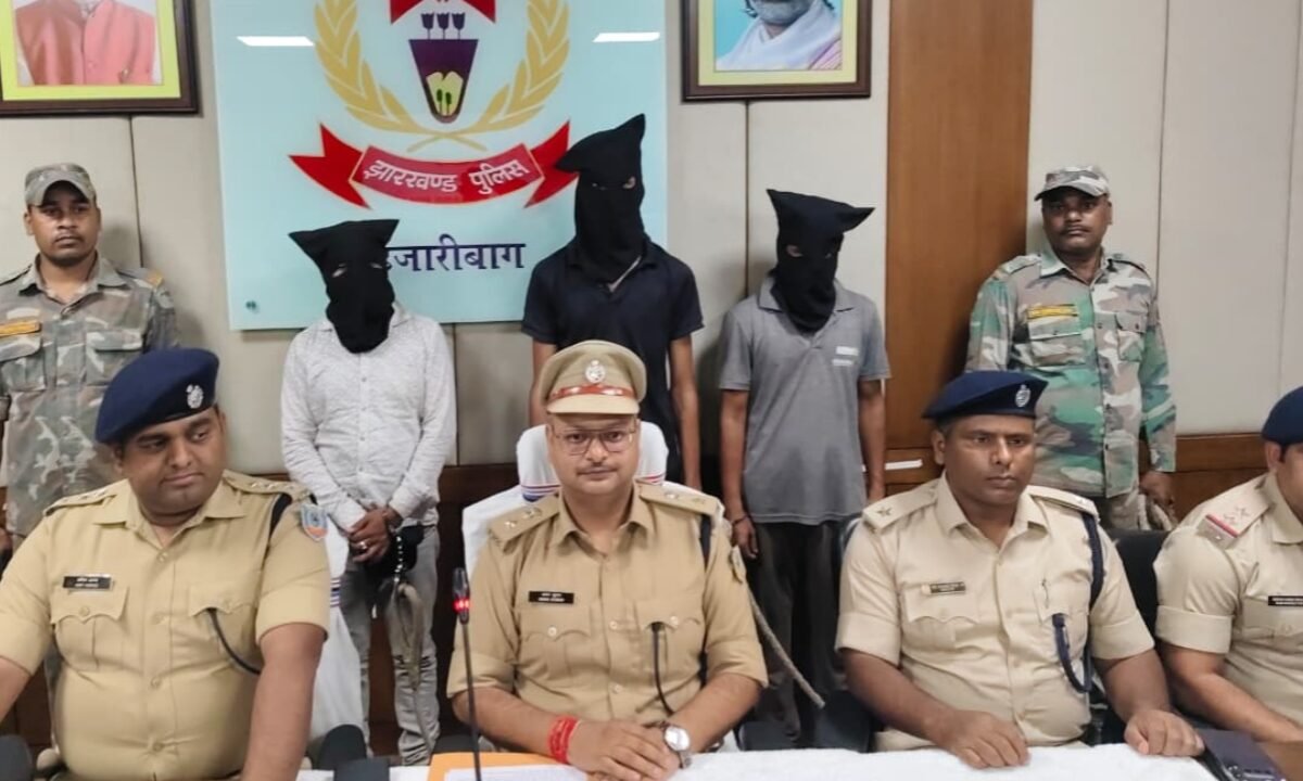 Major police crackdown on organized crime in Hazaribagh; four individuals linked to the Pintu Khan and Rahul Dubey gangs arrested.