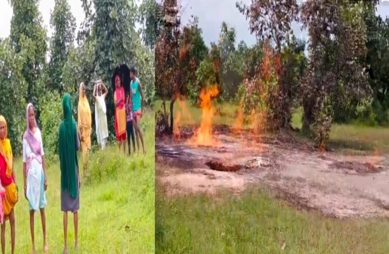 Flames erupted from the ground in Bokaro.