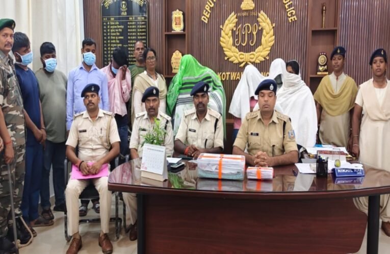 Sex racket busted at a Ranchi hotel; nine arrested; 9 mobile phones and objectionable items seized.