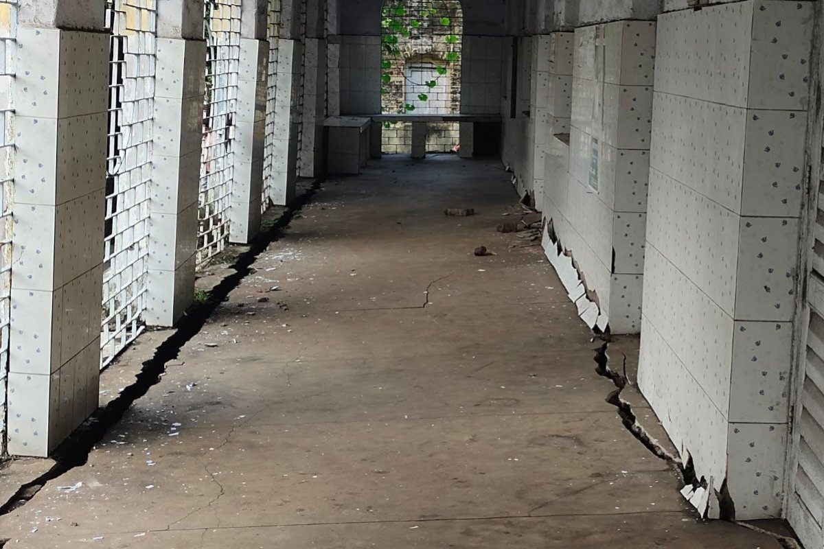 Major land subsidence at CCL hospital in Giridih