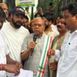 Congress sit-in against the MMDR amendment and demanding an impartial probe into the 'Chanda' (donation) issue.