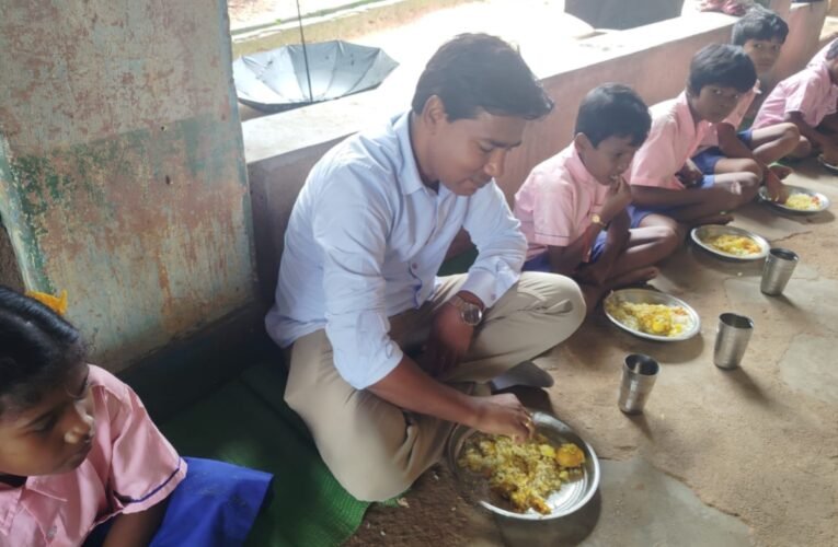 SDO sat and ate with the children and inspected the polling station.
