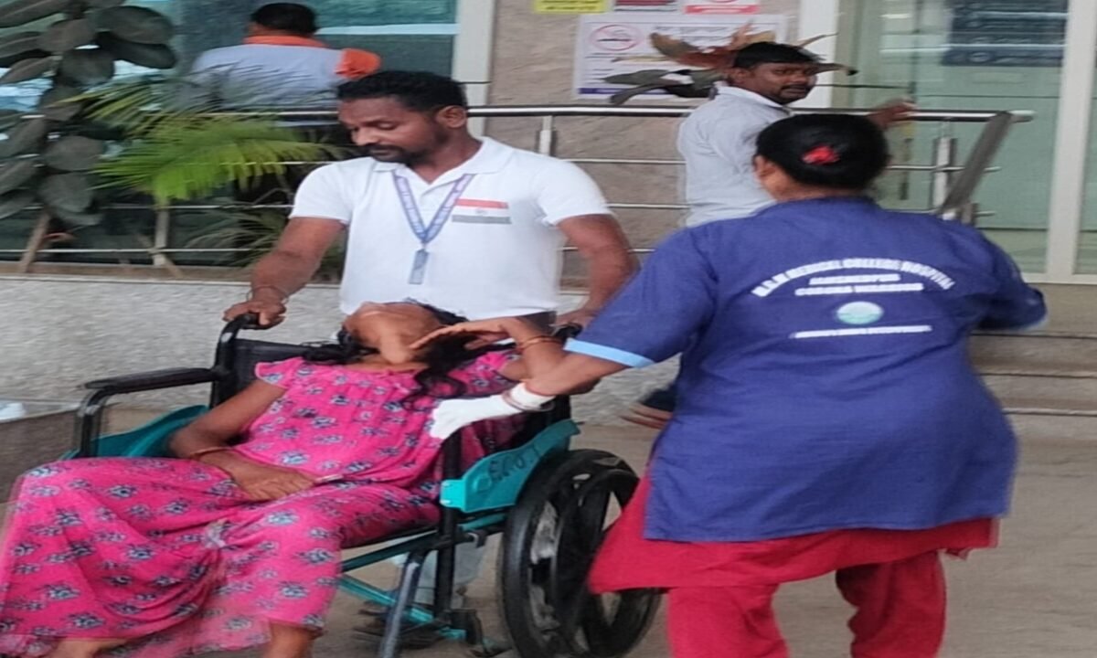 Baby's cries rang out from a tempo at the MGM Hospital gate.