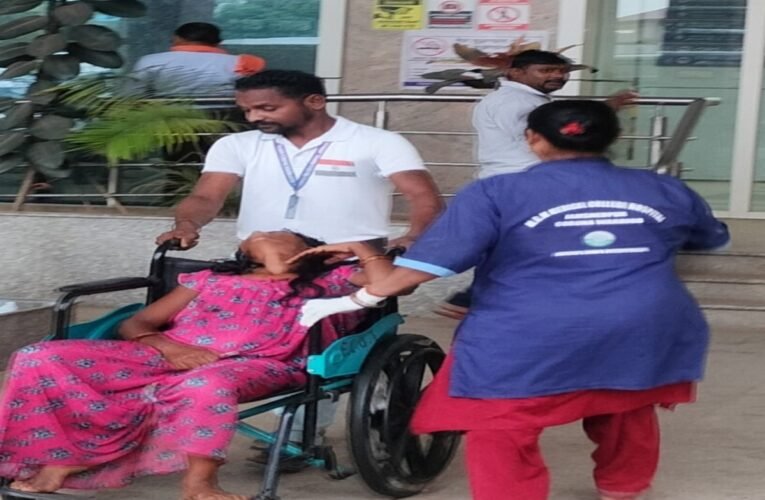 Baby's cries rang out from a tempo at the MGM Hospital gate.
