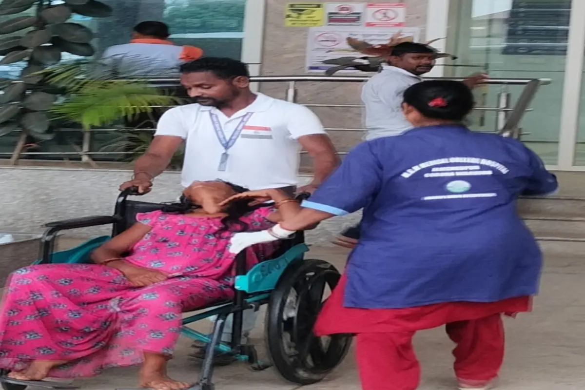 Baby's cries rang out from a tempo at the MGM Hospital gate.