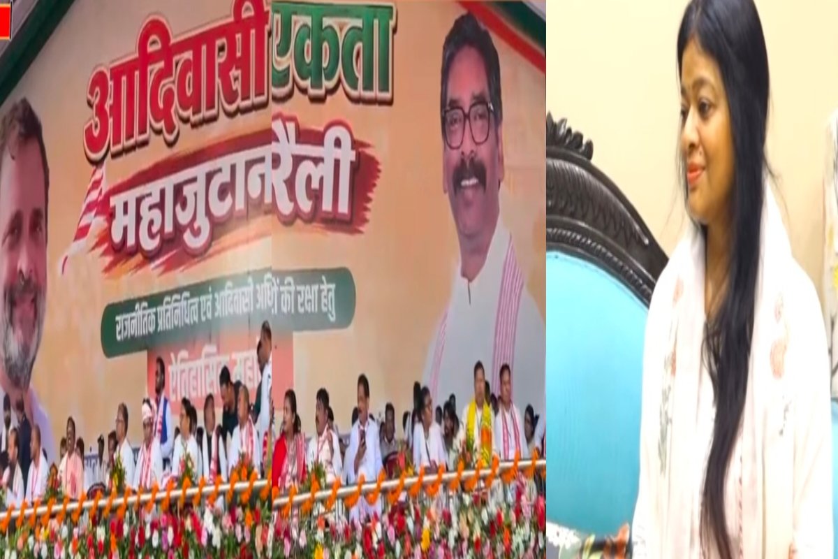 Does the tribal mega-gathering in Ranchi not feature the faces of the Jharkhand movement activists?