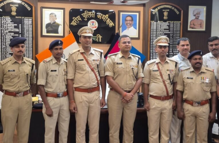 SSP pins badges on promoted police officers and personnel in Ranchi, extends congratulations.