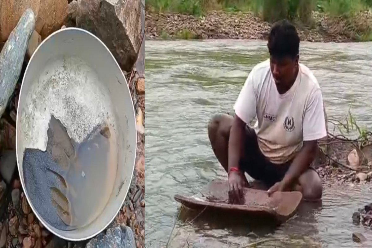 Tribal families search for gold in the sands of the Subarnarekha every day.