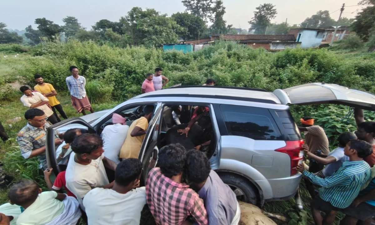 SUV loaded with three cattle meets with an accident in Gola.
