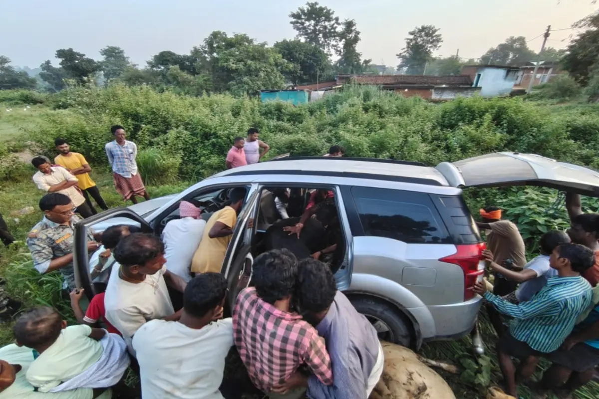 SUV loaded with three cattle meets with an accident in Gola.