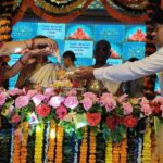'Hare Krishna, Hare Rama' chants echoed during the Nand Utsav; Shri Krishna was anointed with 108 sacred substances.