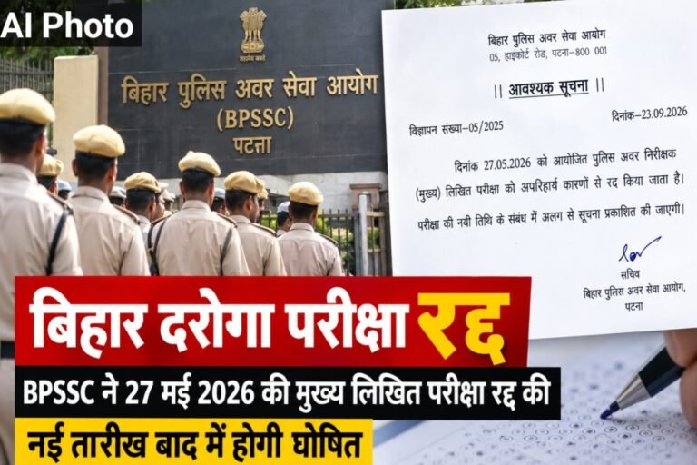 बिहार में दरोगा भर्ती की मुख्य लिखित परीक्षा रद्द, 27 मई को हुई थी परीक्षा; नई तारीख बाद में होगी घोषित